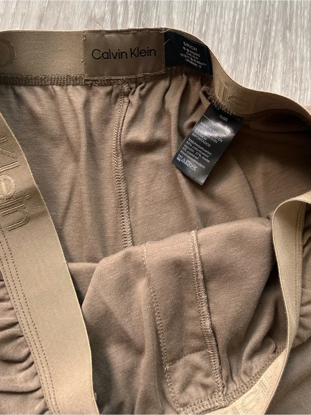 Calvin Klein | CK Black Lounge Sleep Shorts in Olive Brown (Small)